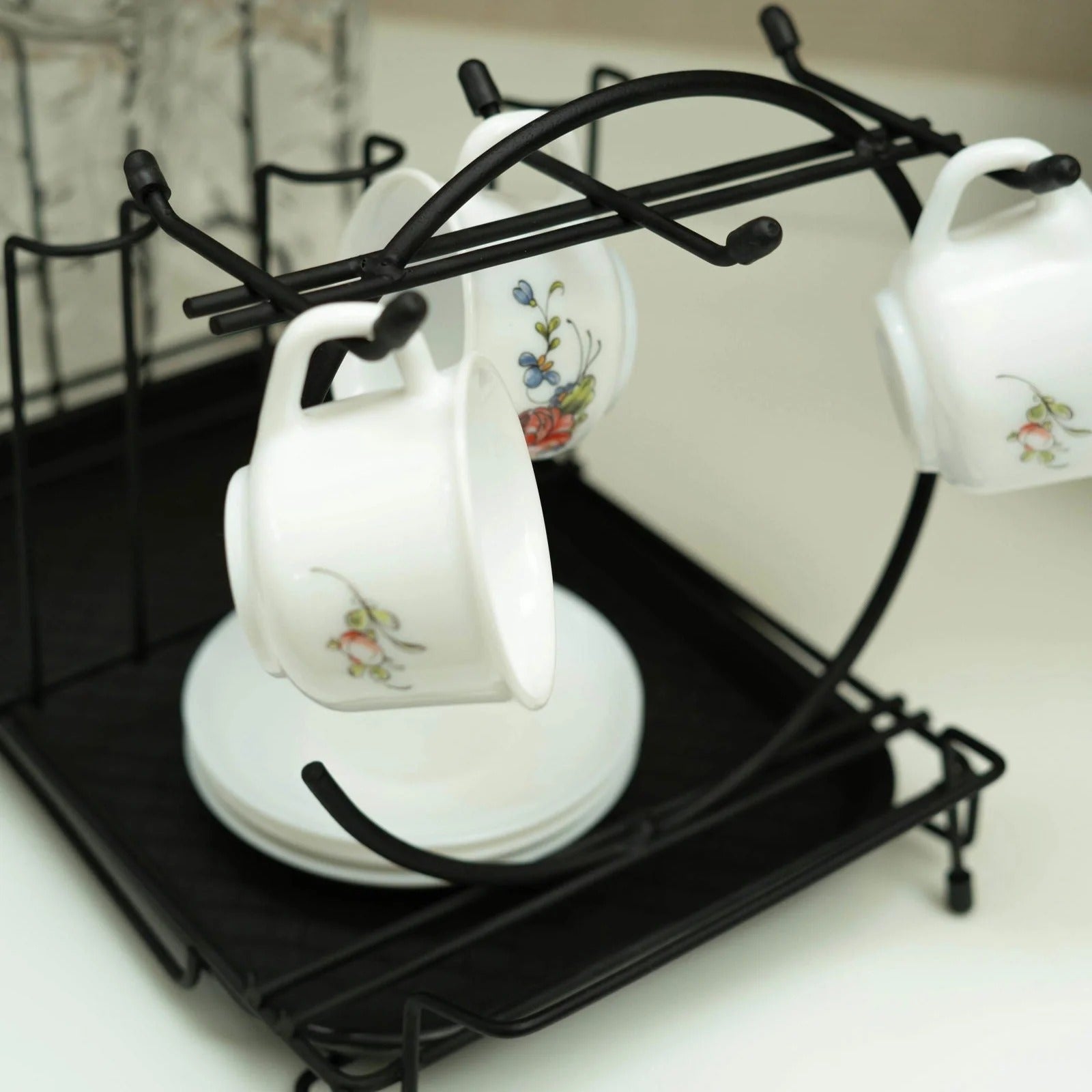 Durable Metal Cup & Glass Stand Rack
