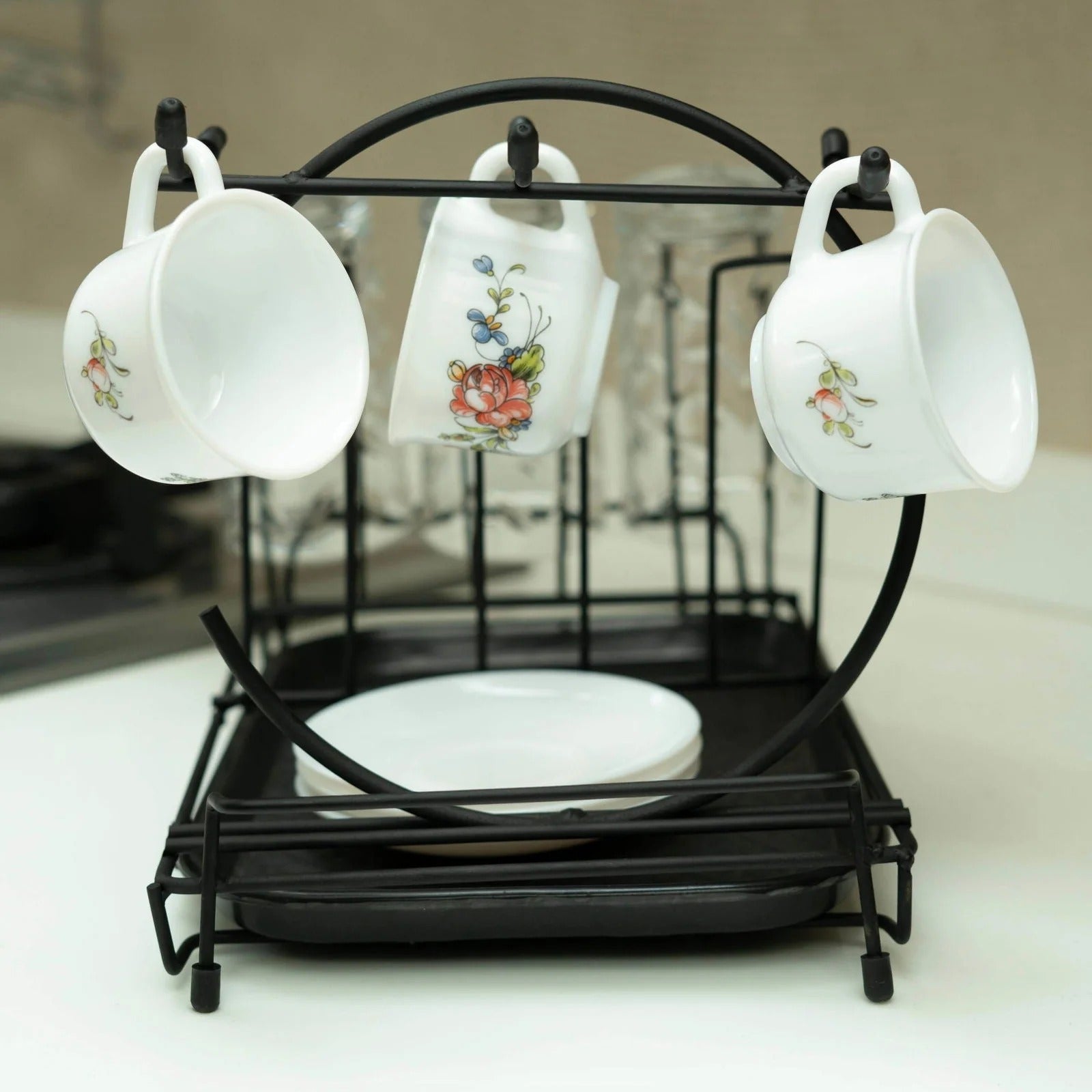 Durable Metal Cup & Glass Stand Rack
