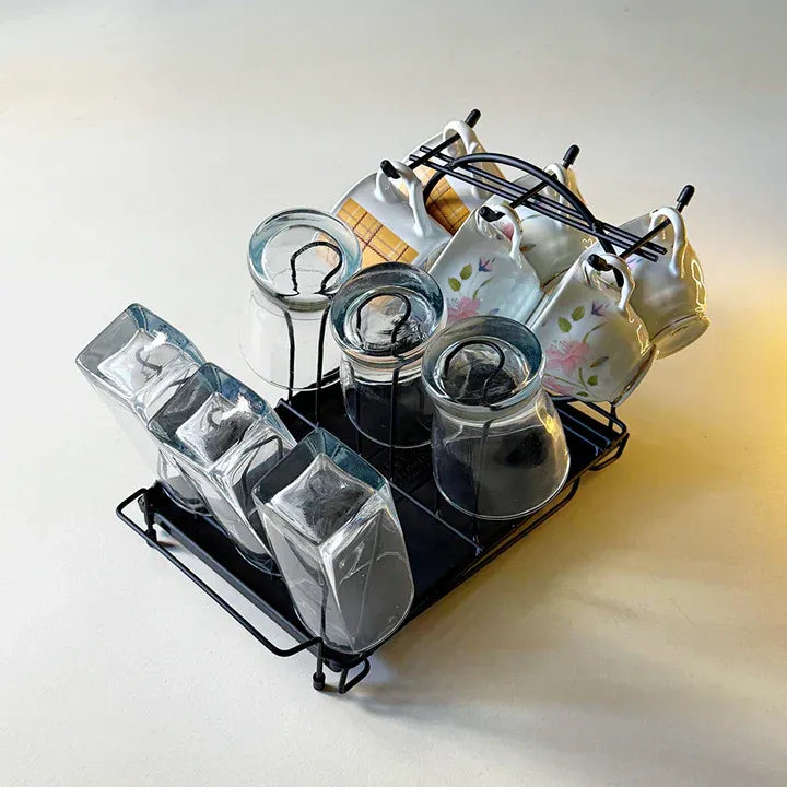 Durable Metal Cup & Glass Stand Rack